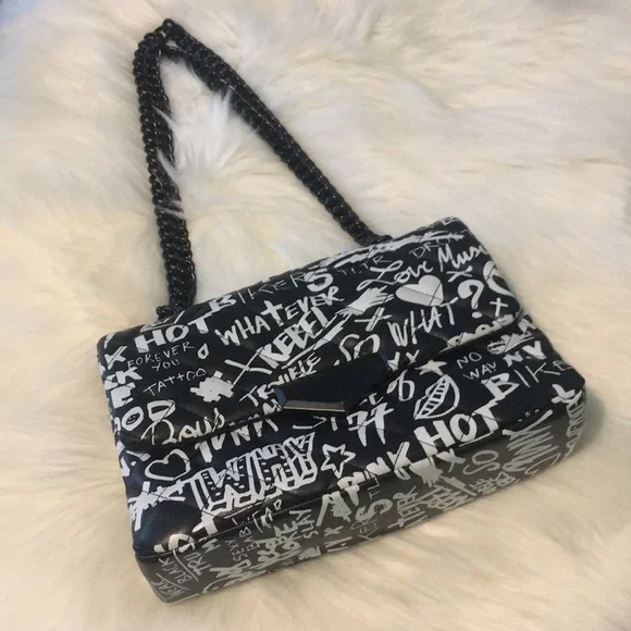 Rare Aldo Graffiti Flap Bag EUC Discontinued - Picture 3 of 8